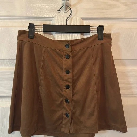 American Eagle Brown Faux Suede Skirt - Picture 4 of 5